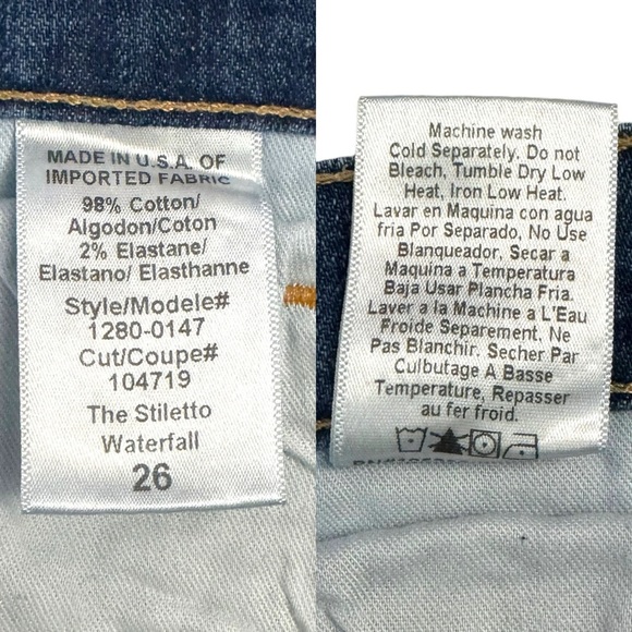 Current/Elliott The Stiletto High Rise Skinny Leg Medium Blue Jeans Denim 26 - Picture 3 of 16